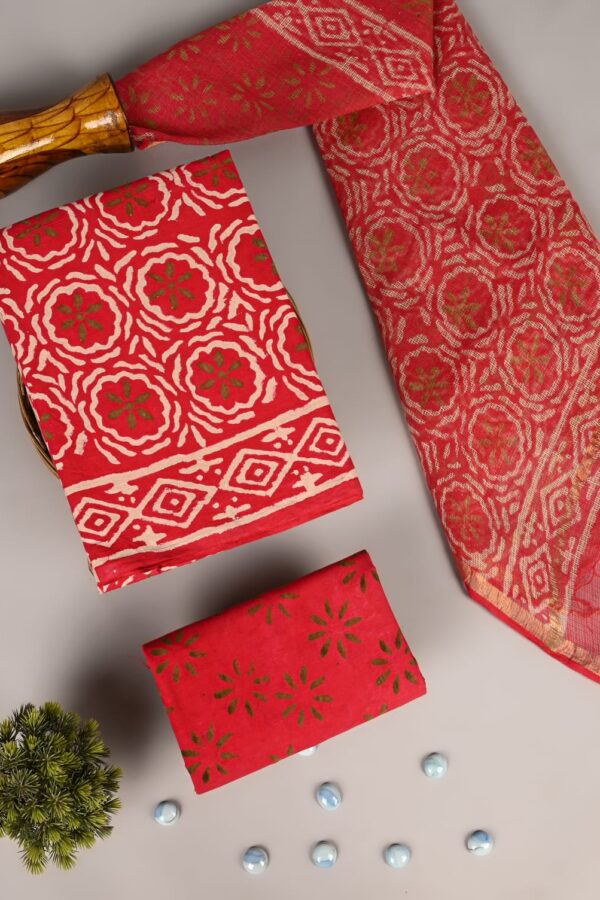 Traditional Wear Hand Block Cotton Suit Set