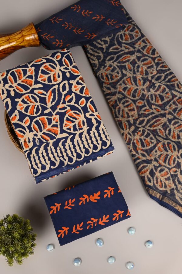 Handmade Block Print Cotton Suit with Dupatta