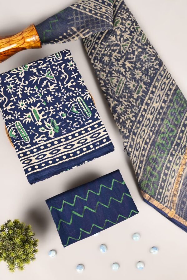 Soft Touch Cotton Hand Block Suit Material