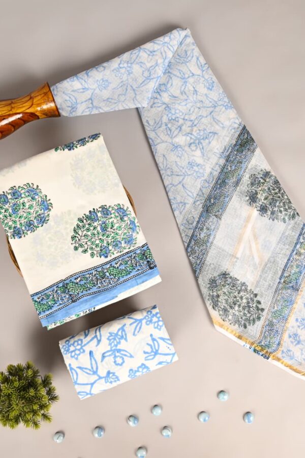 Ethnic Handcrafted Cotton Suit with Kota Doria Dupatta