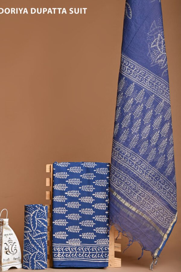 Traditional Textile Cotton Suit with Dupatta