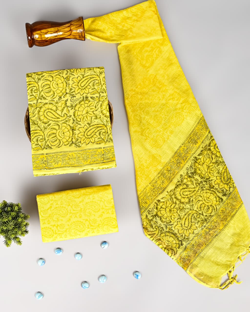 Natural Dyed Cotton Suit with Kota Doria Dupatta