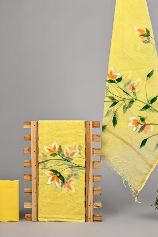 Artisanal Bagru Hand Block Printed Kota Doria Suit