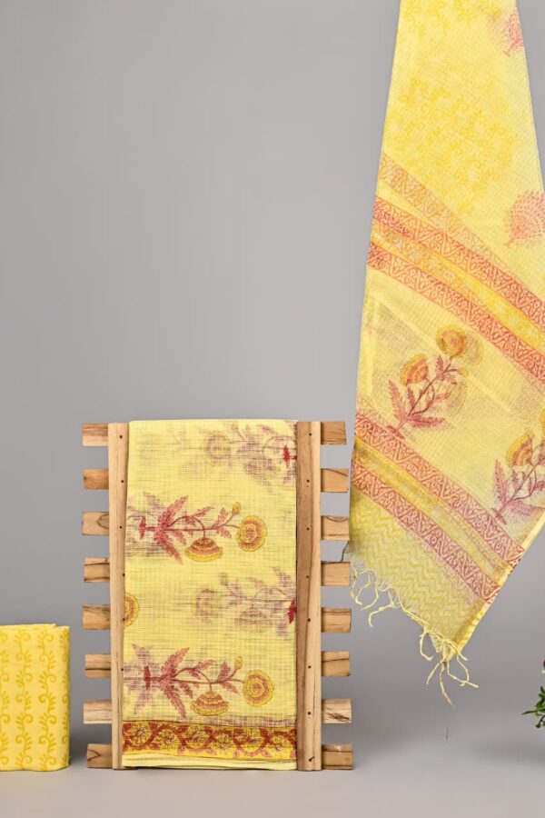 Designer Bagru Hand Block Printed Kota Doria Suit