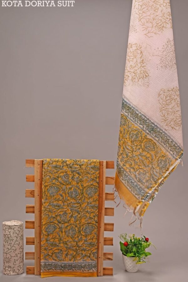 Pure Artisan Bagru Print Kota Doria Suit