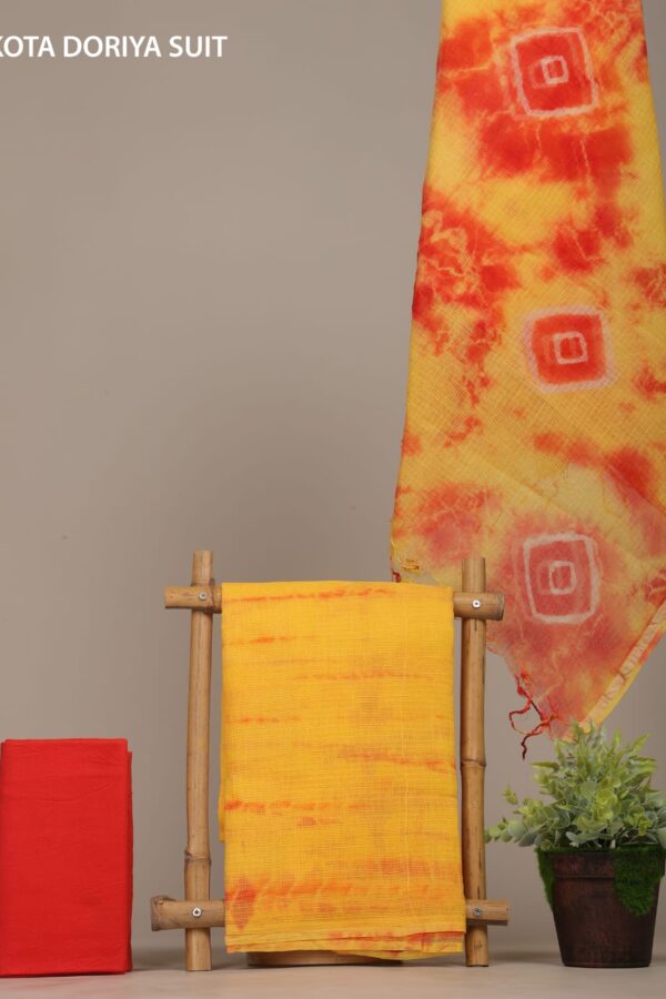 Elegant Handcrafted Bagru Kota Doria Suit