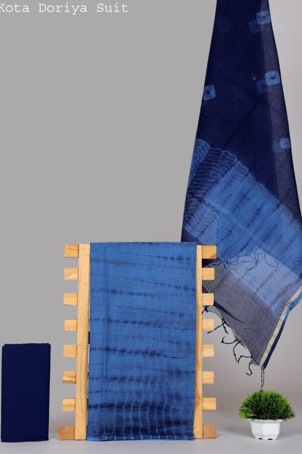 Traditional Indian Bagru Print Kota Doria Suit