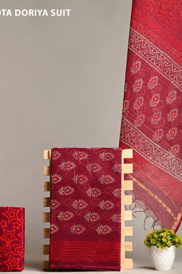 Classic Bagru Artisan Kota Doria Suit