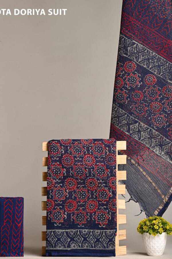 Cultural Heritage Bagru Print Kota Doria Suit