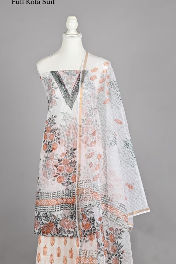 Authentic Bagru Hand Block Printed Kota Doria Suit