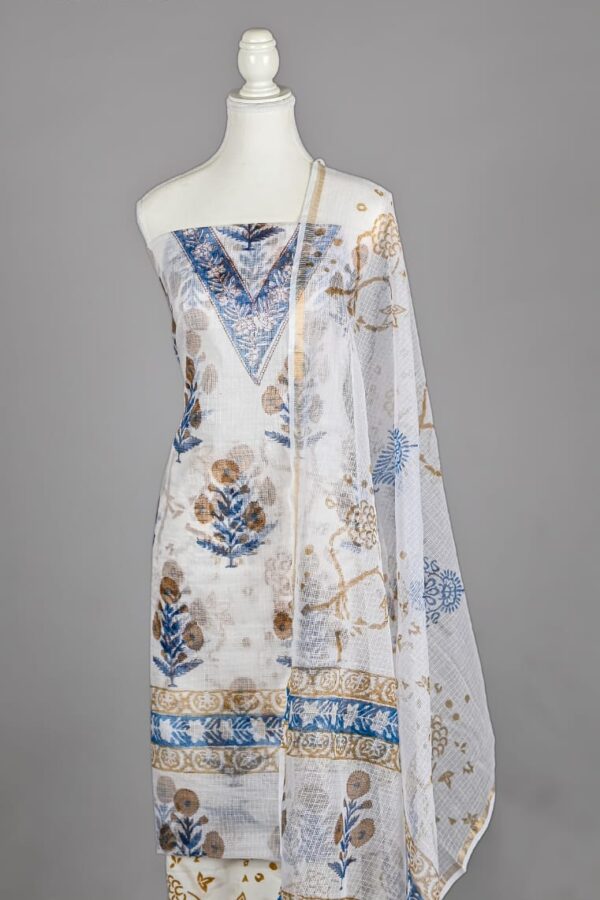 Handmade Bagru Print Full Kota Doria Suit Set