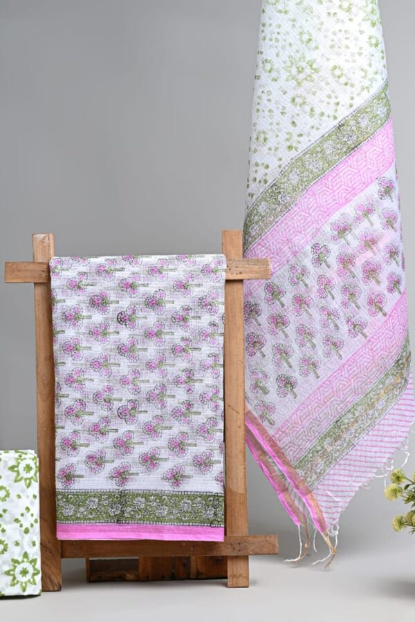 Handcrafted Indian Bagru Kota Doria Suit