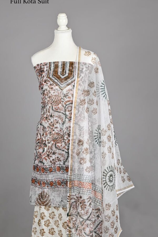 Rajasthani Bagru Hand Block Printed Kota Doria Suit