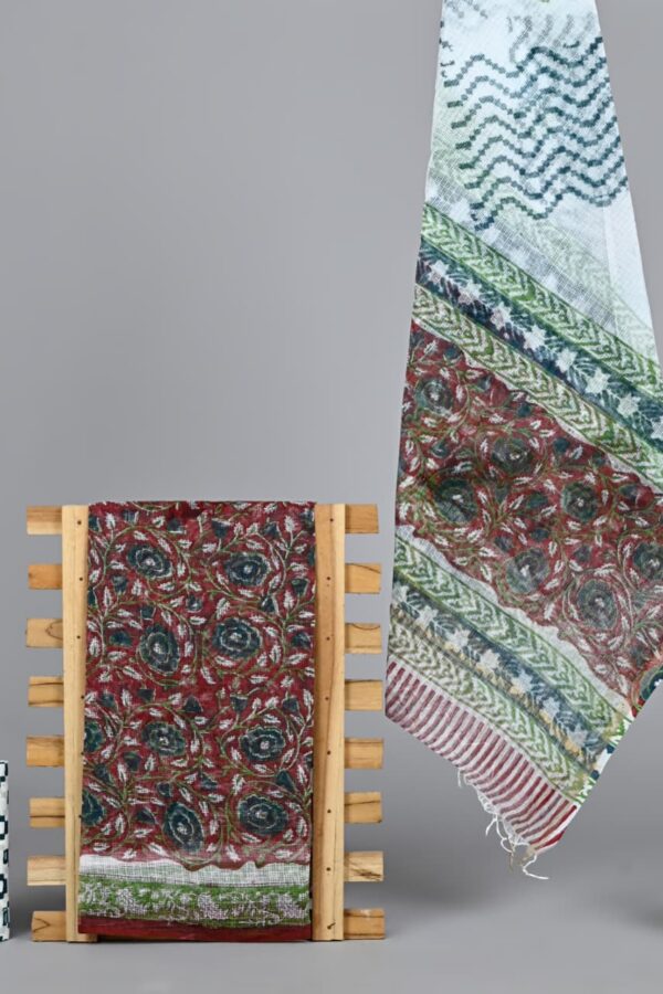 Artisan Crafted Bagru Print Kota Doria Suit Set