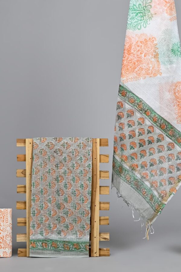 Pure Kota Doria Bagru Hand Block Printed Suit