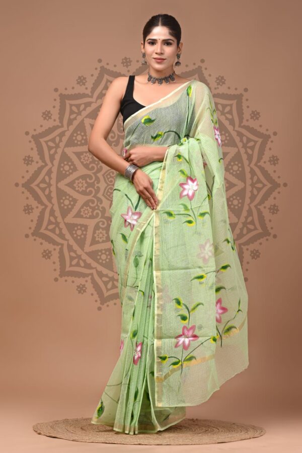 Authentic Bagru Print Kota Doria Saree