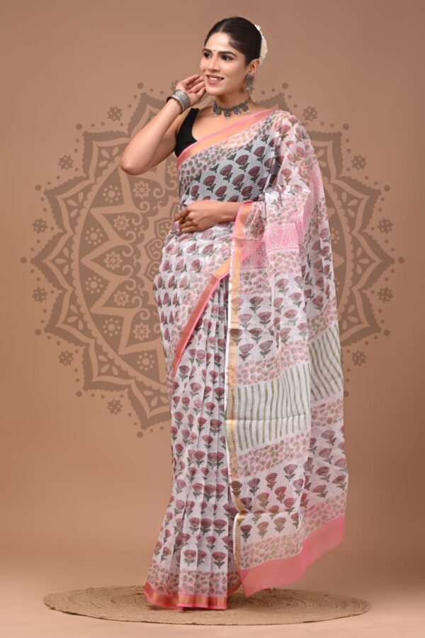 Ajrakh Inspired Kota Doria Saree