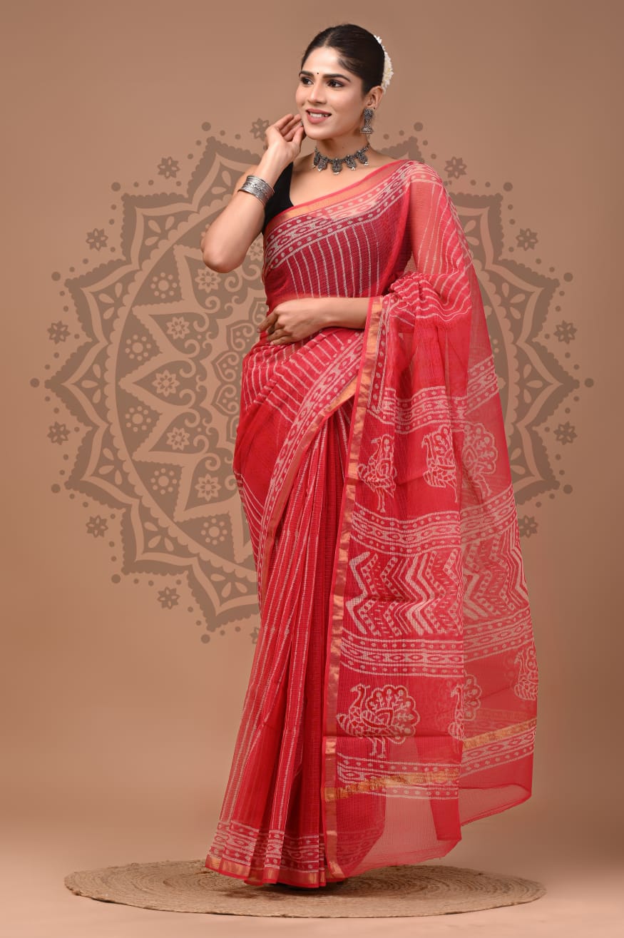 Handmade Kota Doria Saree for Women