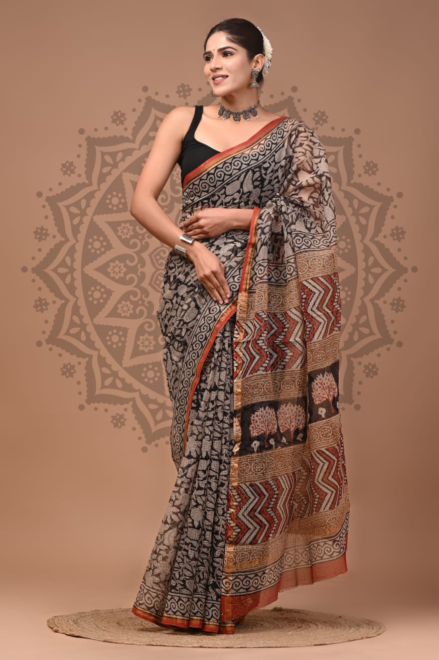 Skin Friendly Dye Kota Doria Saree