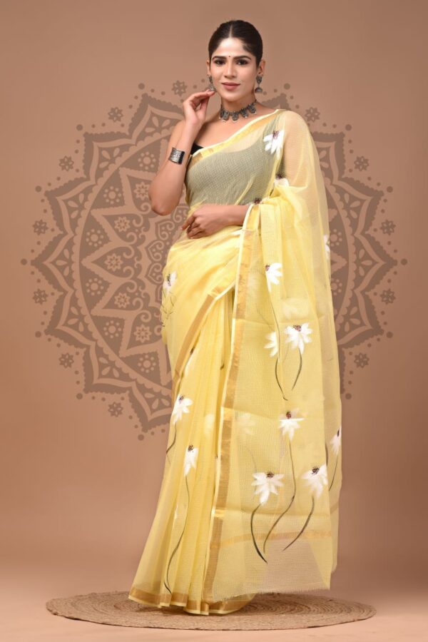 Hand Block Printed Kota Doria Saree