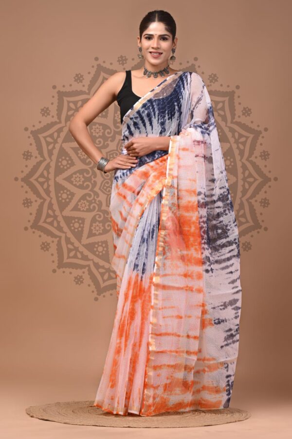 Authentic Bagru Print Kota Doria Saree