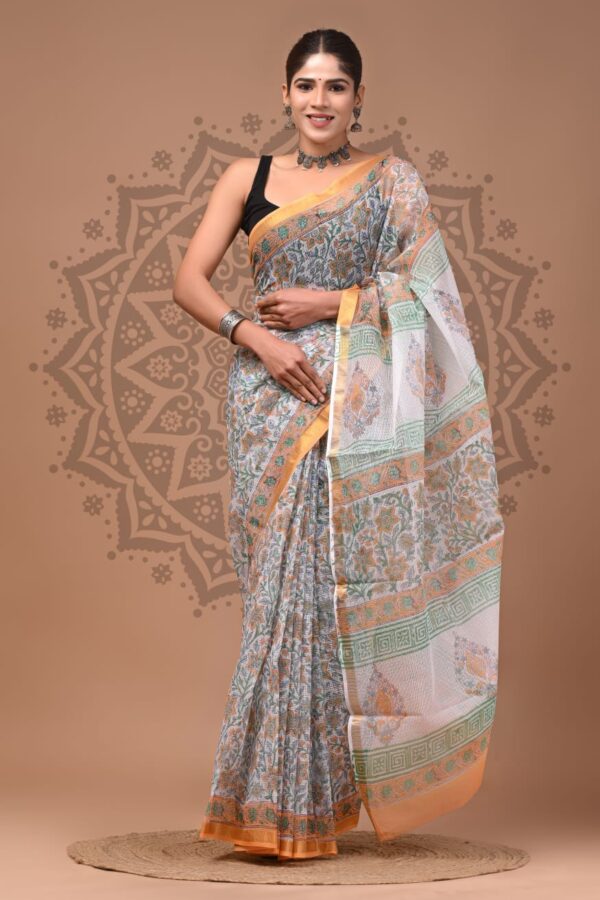 Ajrakh Inspired Kota Doria Saree