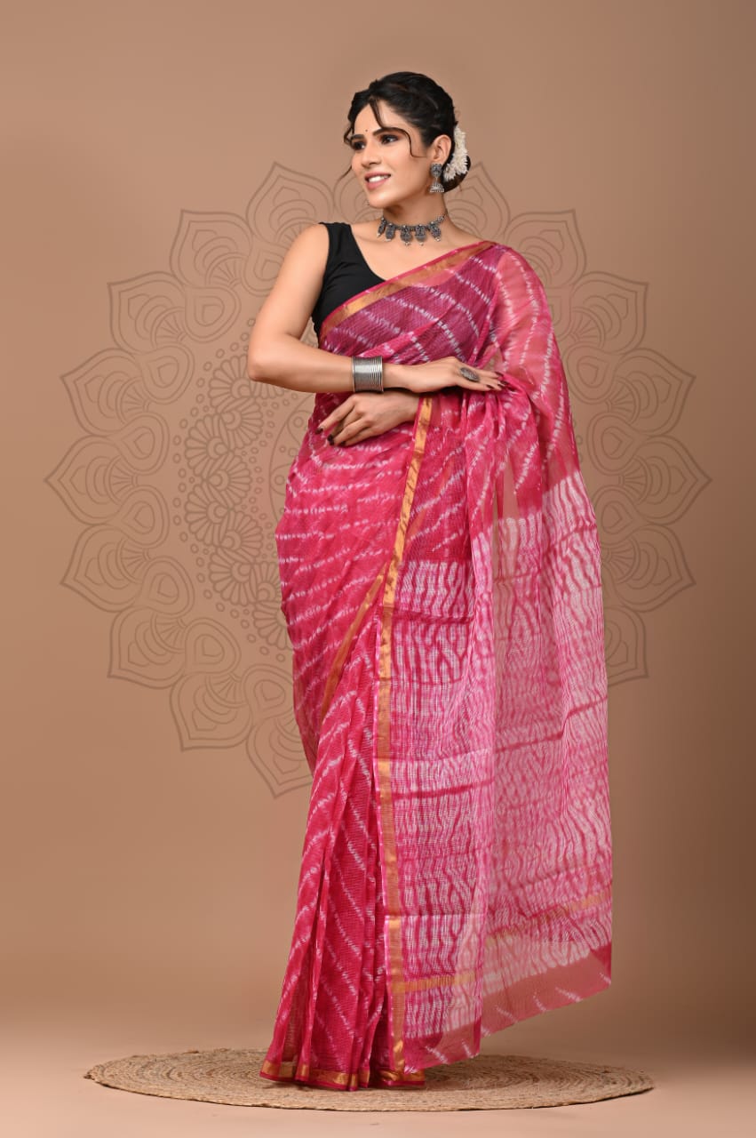 Skin Friendly Dye Kota Doria Saree