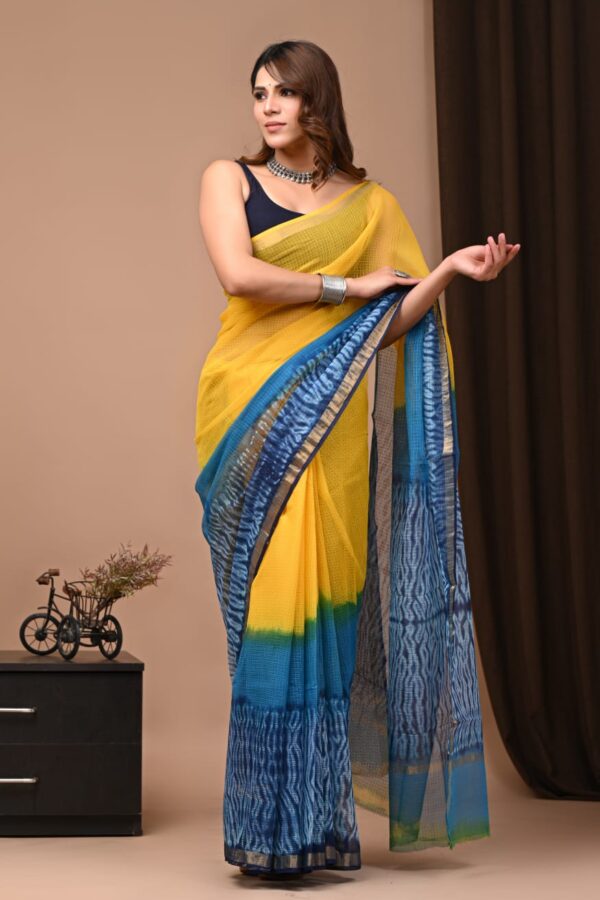 Hand Block Printed Kota Doria Saree