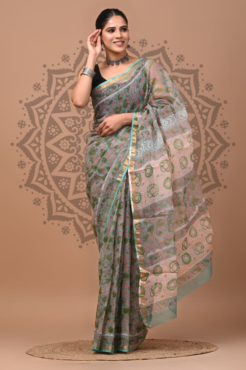 Handcrafted Kota Doria Cotton Saree