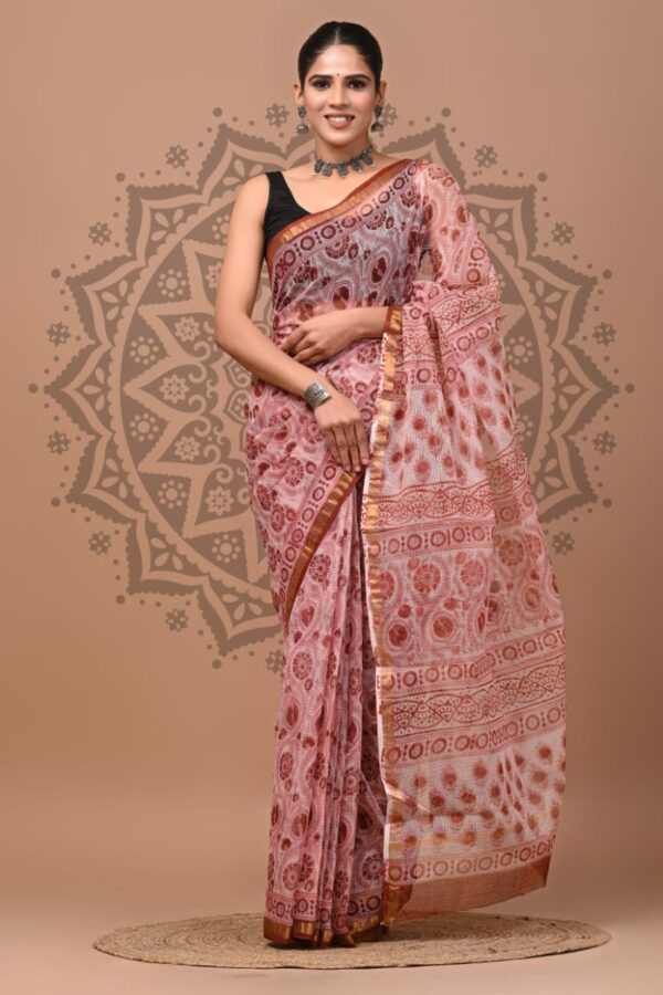 Ajrakh Inspired Kota Doria Saree