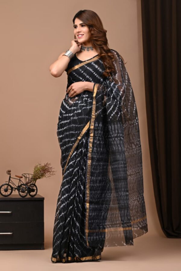 Ethnic Hand Block Kota Doria Saree