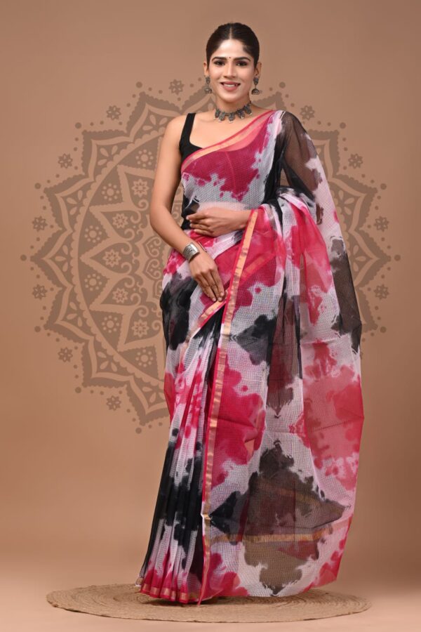 Lightweight Kota Doria Hand Block Saree