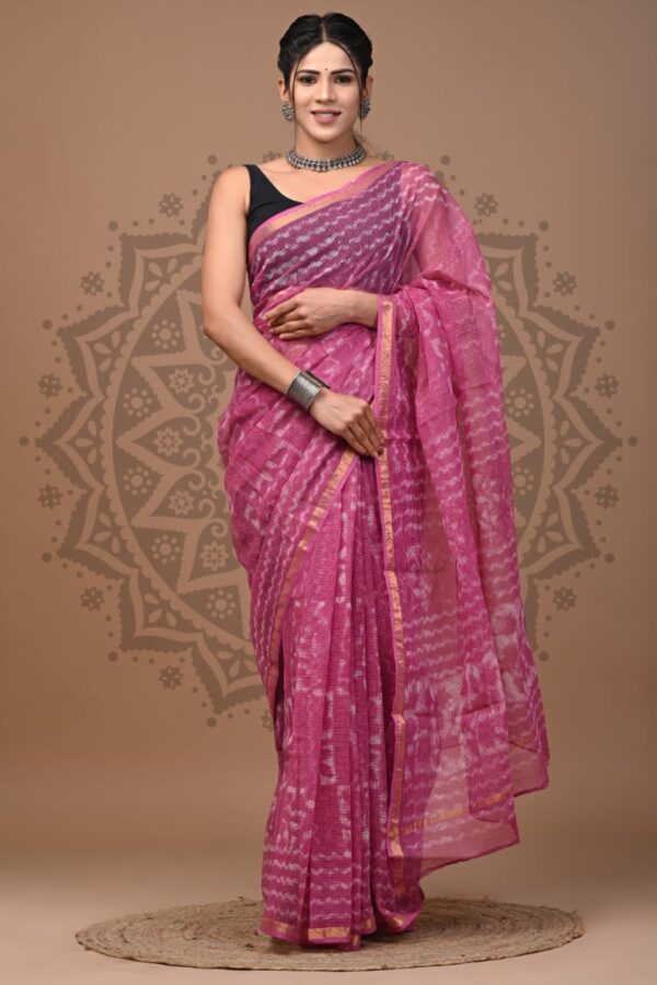 Ajrakh Inspired Kota Doria Saree