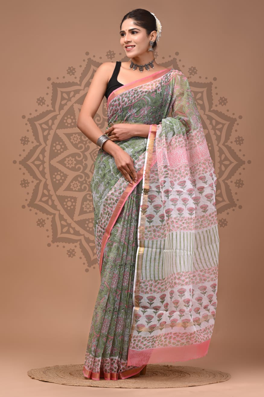 Breathable Kota Doria Cotton Saree