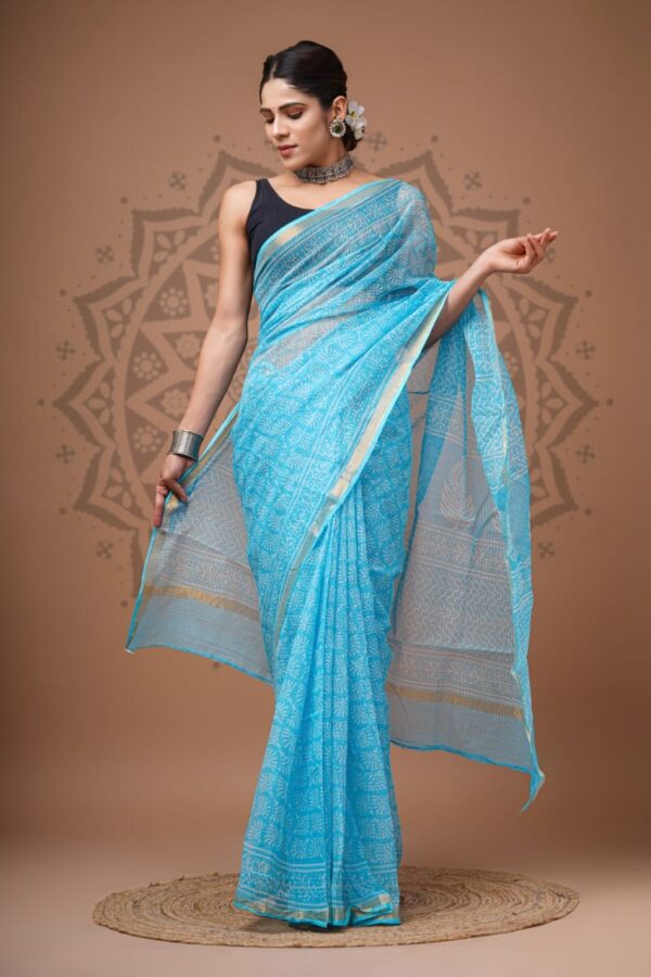 Minimal Print Kota Doria Saree
