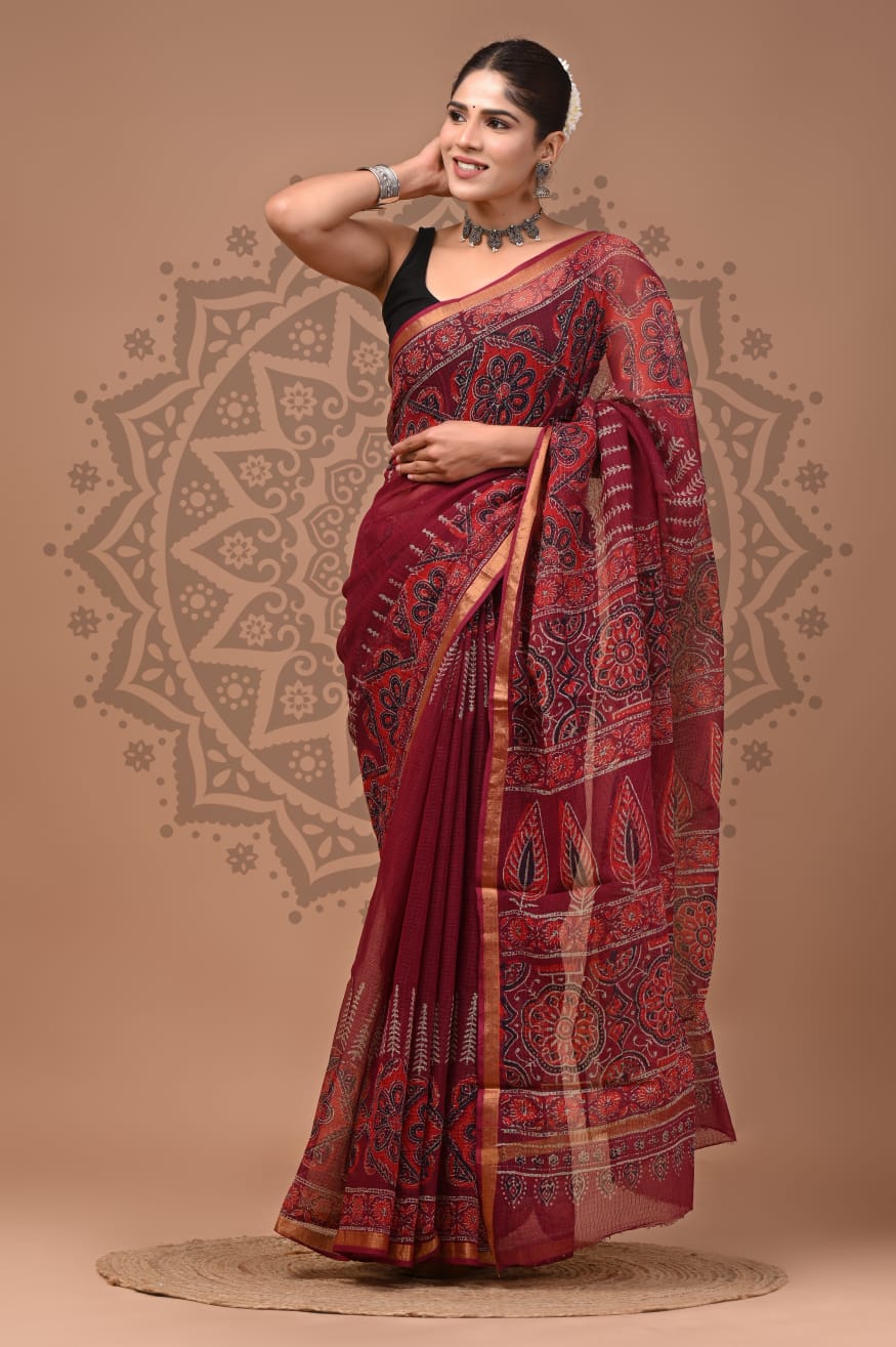 Handmade Kota Doria Saree for Women