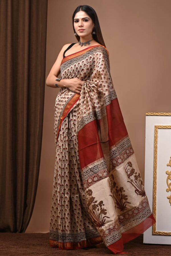 Maheshwari Silk Saree Handcrafted with Traditional Prints