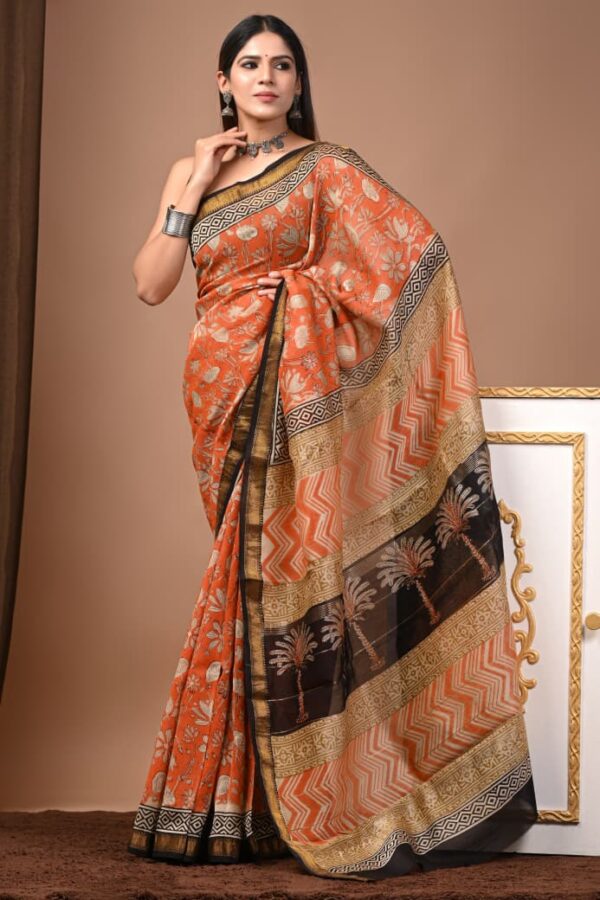 Maheshwari Silk Saree Handcrafted with Traditional Prints3