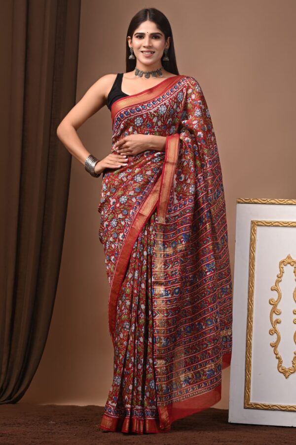 Maheshwari Silk Saree Handcrafted with Traditional Prints4
