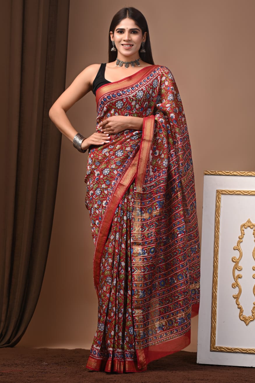 Maheshwari Silk Saree Handcrafted with Traditional Prints4