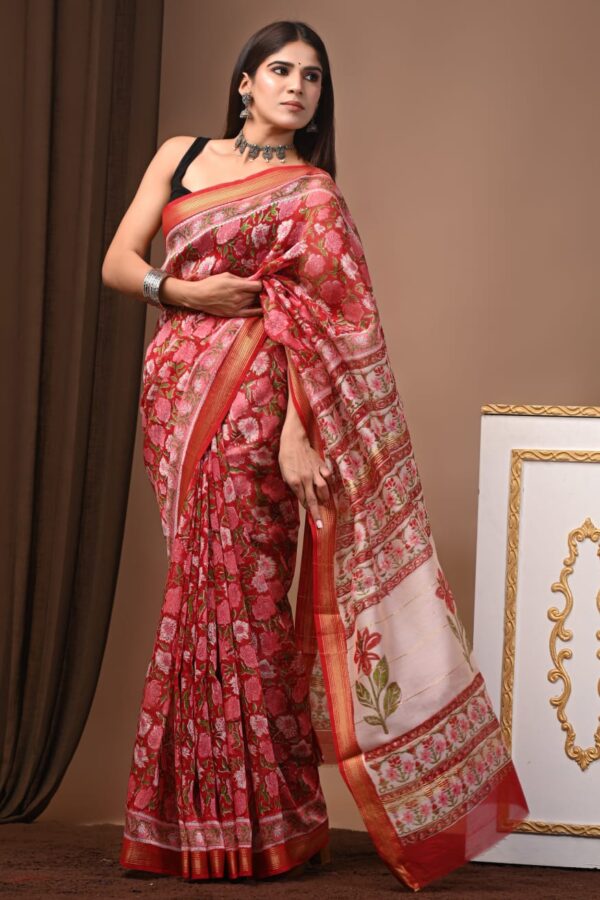 Maheshwari Silk Saree Handcrafted with Traditional Prints9