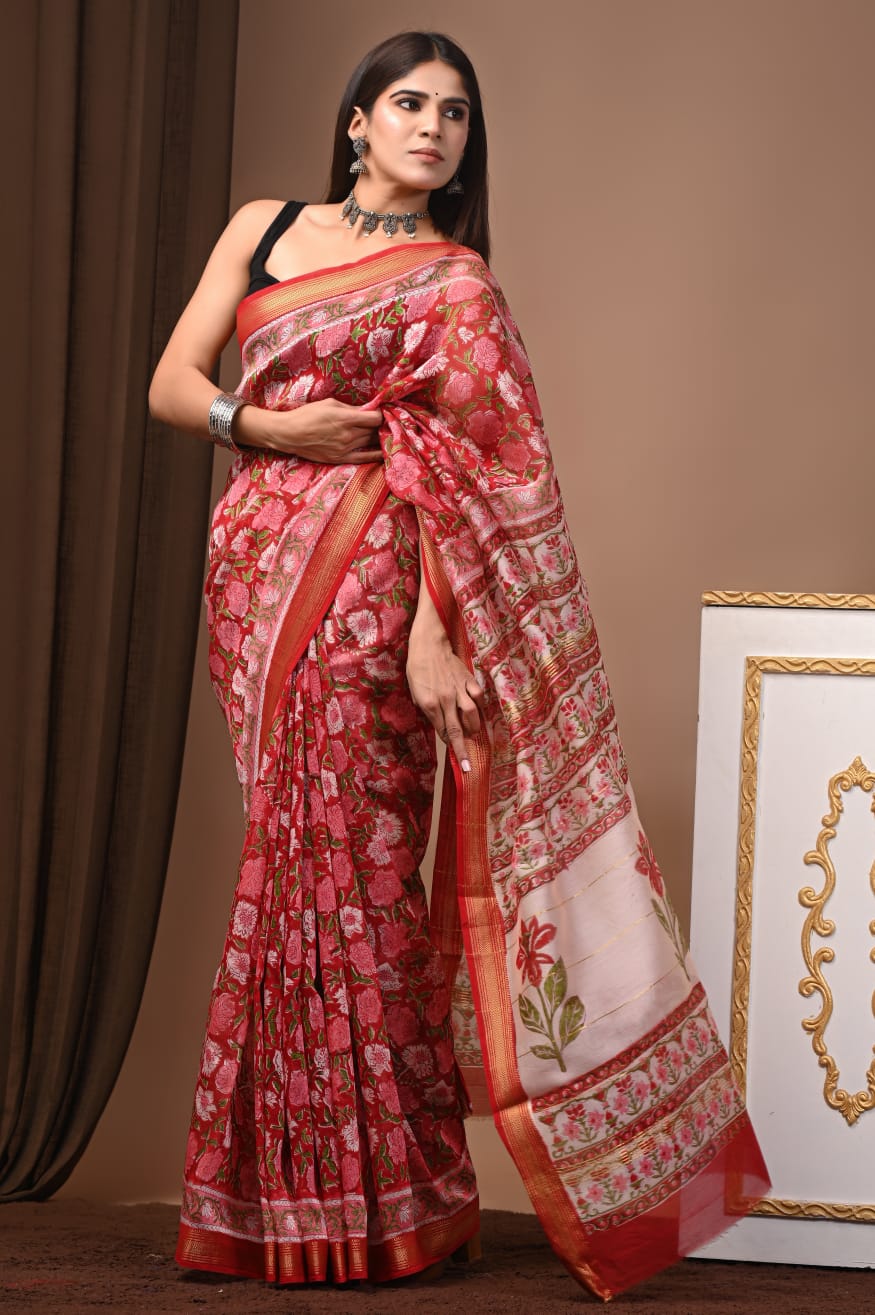 Maheshwari Silk Saree Handcrafted with Traditional Prints9