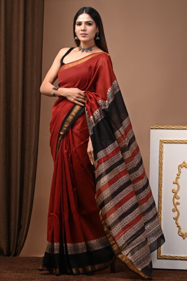 Maheshwari Silk Saree Handcrafted with Traditional Prints18