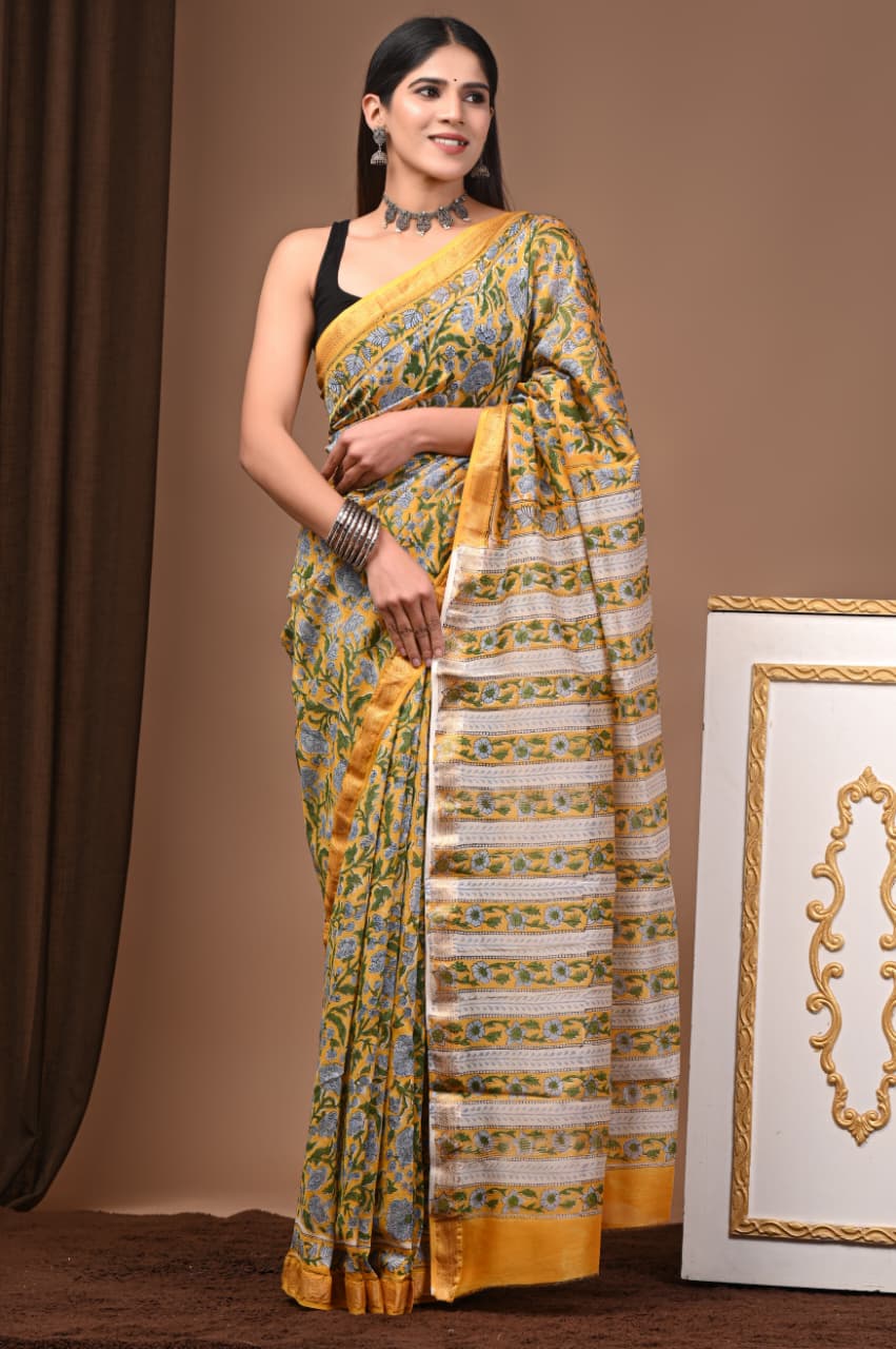 Maheshwari Silk Saree Handcrafted with Traditional Prints19