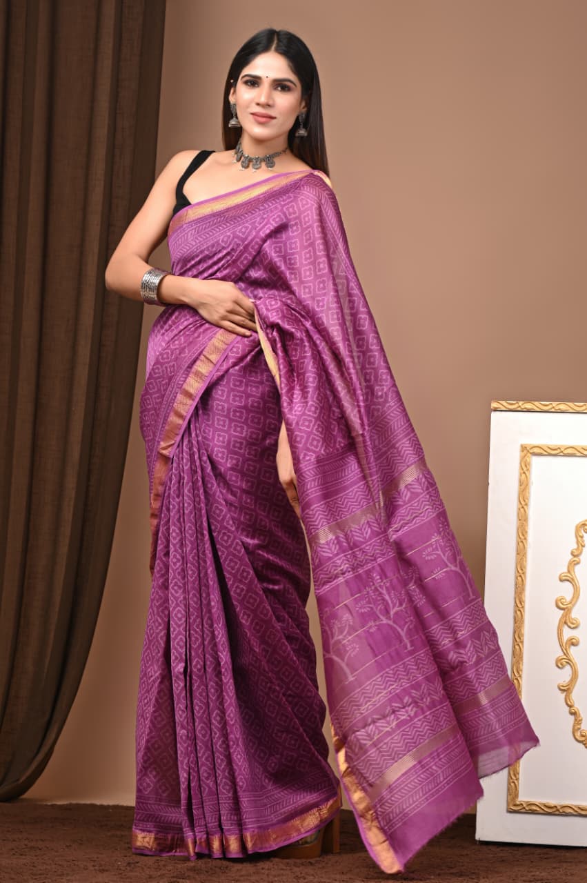 Maheshwari Silk Saree Handcrafted with Traditional Prints22