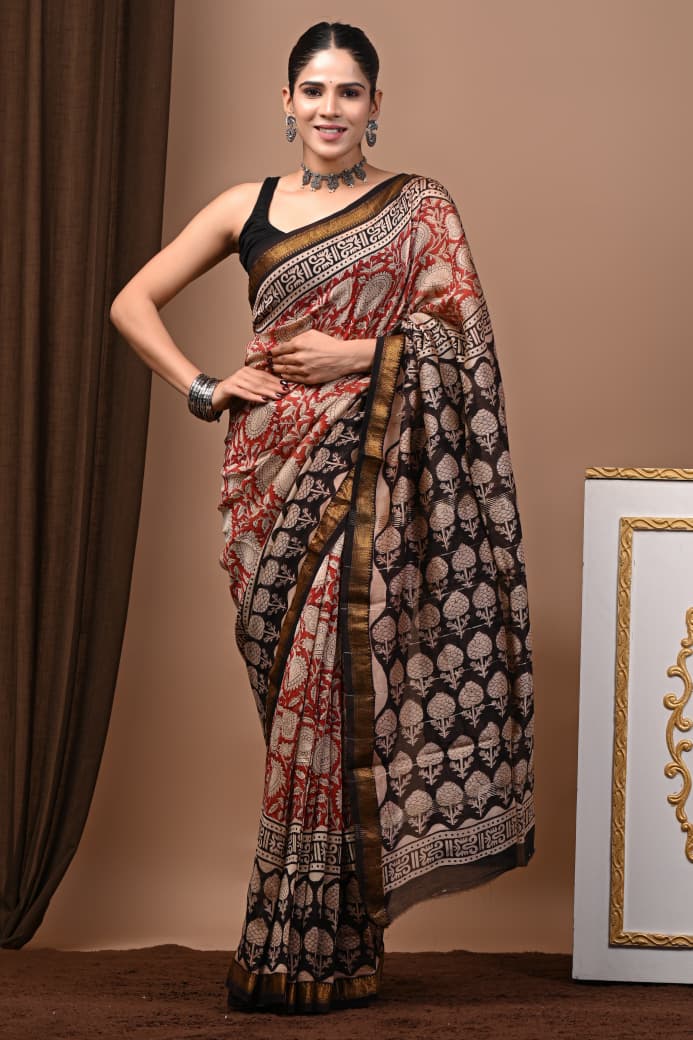 Maheshwari Silk Saree Handcrafted with Traditional Prints23