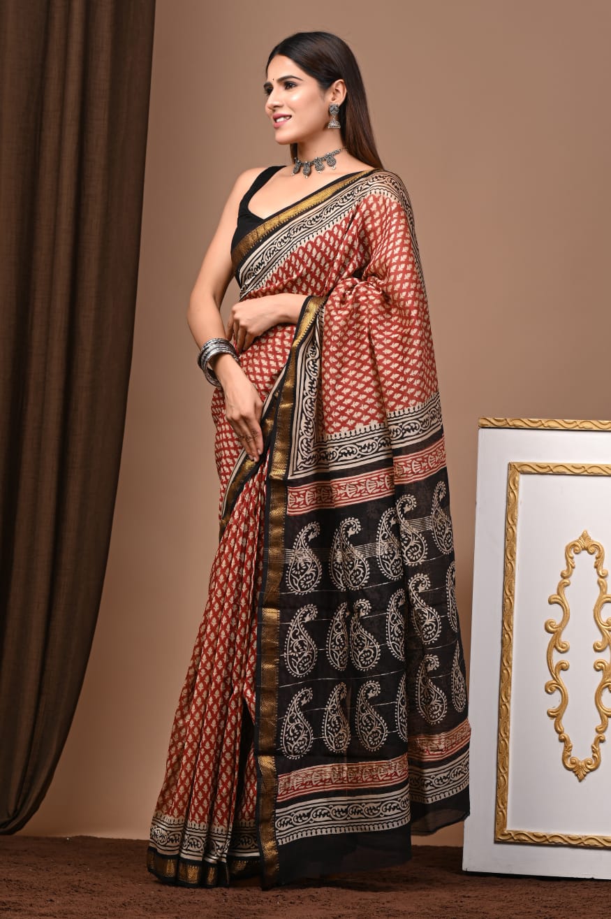 Maheshwari Silk Saree Handcrafted with Traditional Prints24