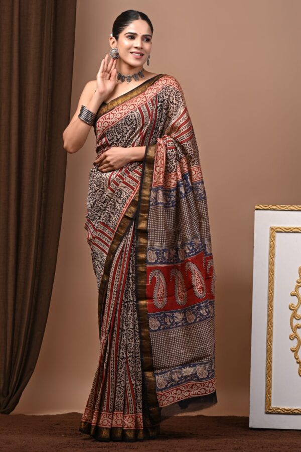 Maheshwari Silk Saree Handcrafted with Traditional Prints26