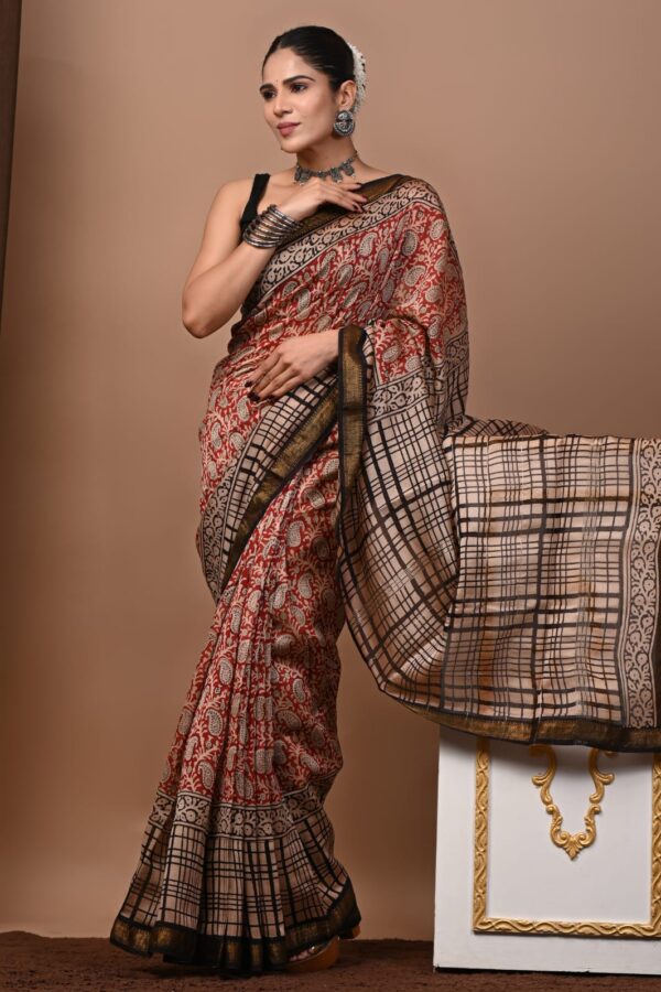 Maheshwari Silk Saree Handcrafted with Traditional Prints27