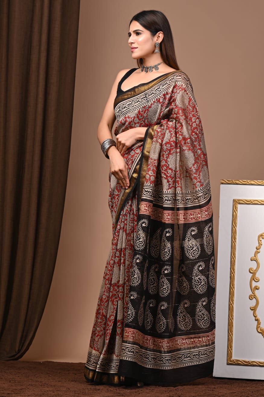 Maheshwari Silk Saree Handcrafted with Traditional Prints31